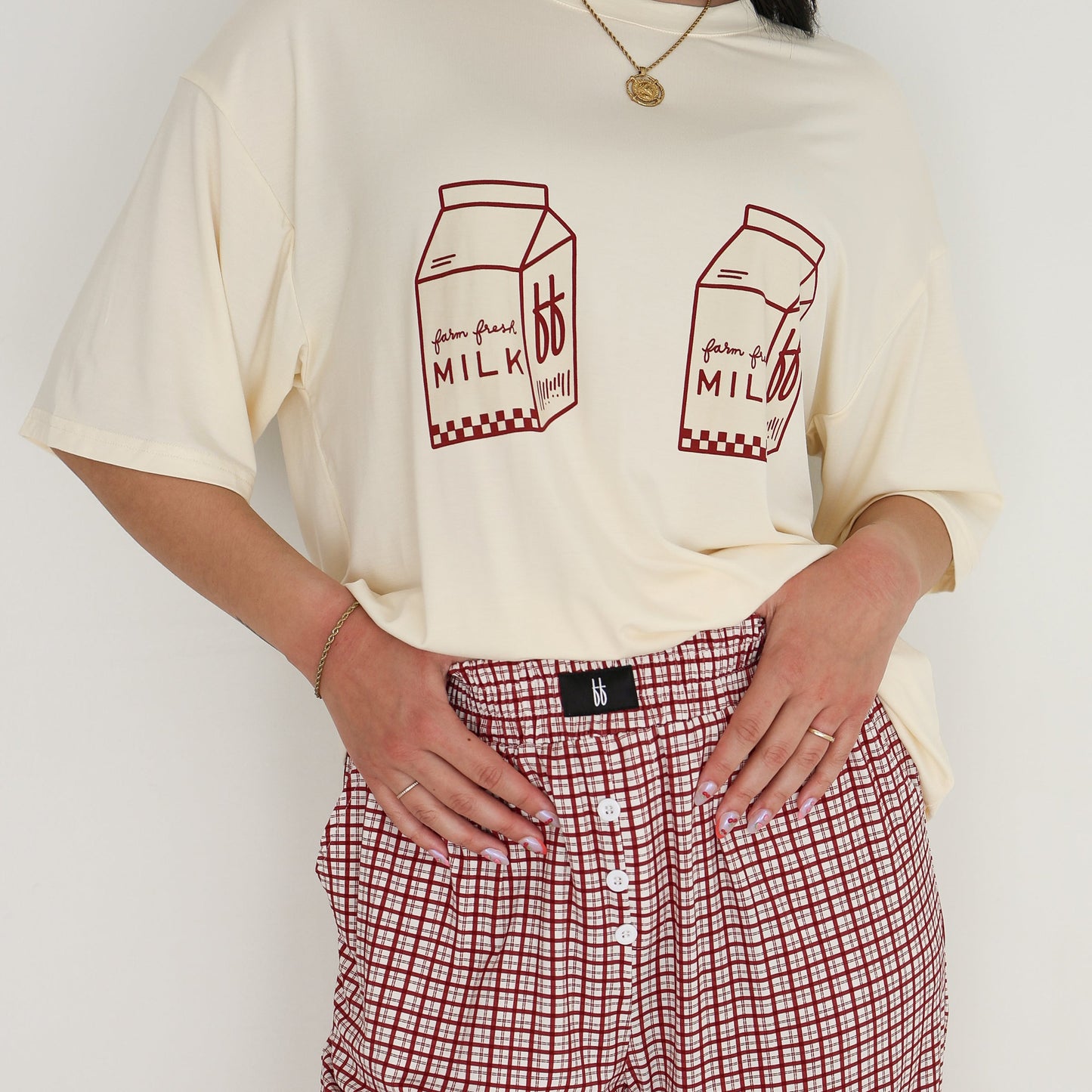 Short Sleeve Women's Bamboo Lounge Set | Milk & Window Pane