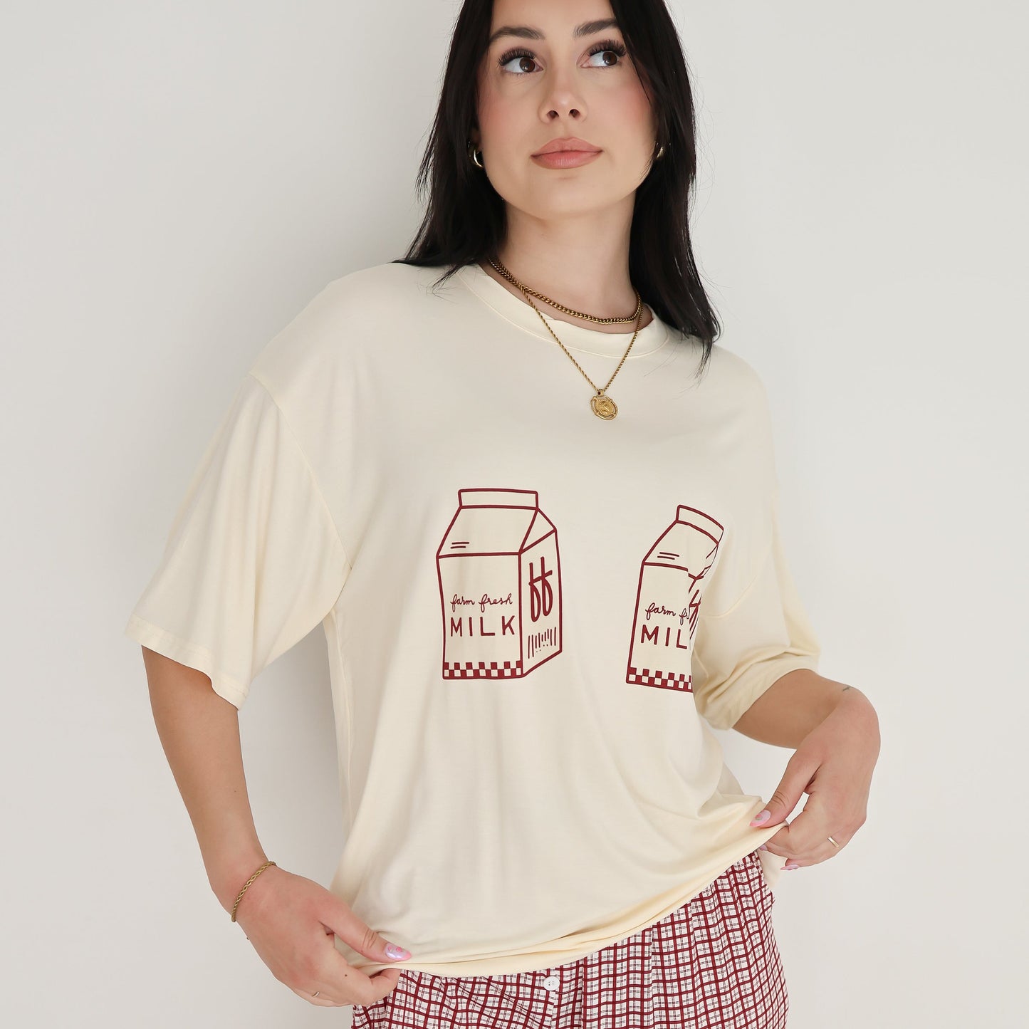 Short Sleeve Women's Bamboo Lounge Set | Milk & Window Pane