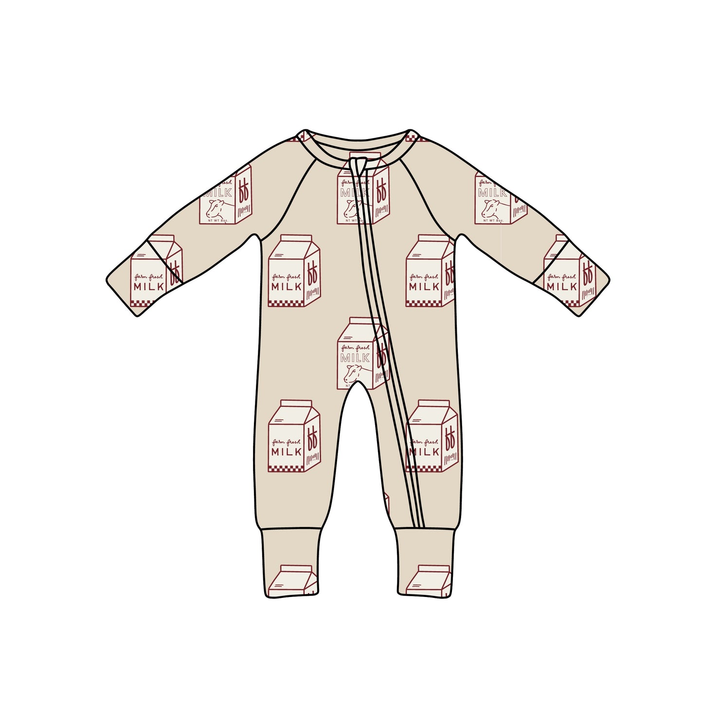 Bamboo Zip Pajamas | Milk