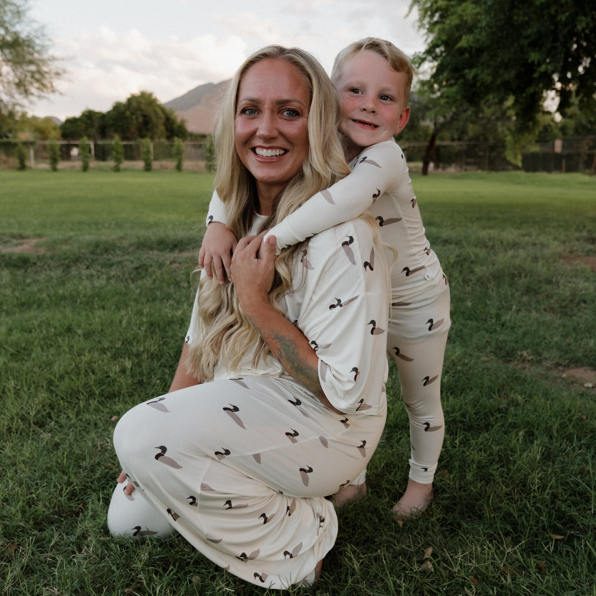 Women's Bamboo Crop Tee Lounge Set | Mallard