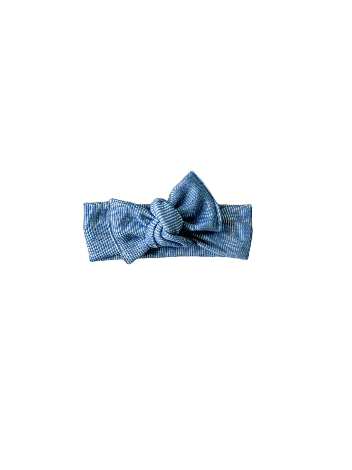 Navy Blue Ribbed Tie on Headwrap