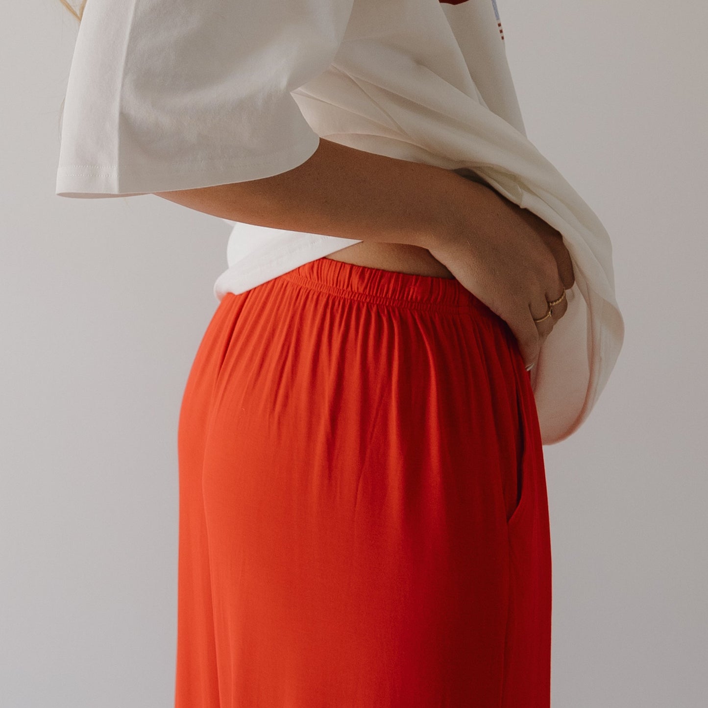 Women's Bamboo Wide Leg Pants | Cherry Red