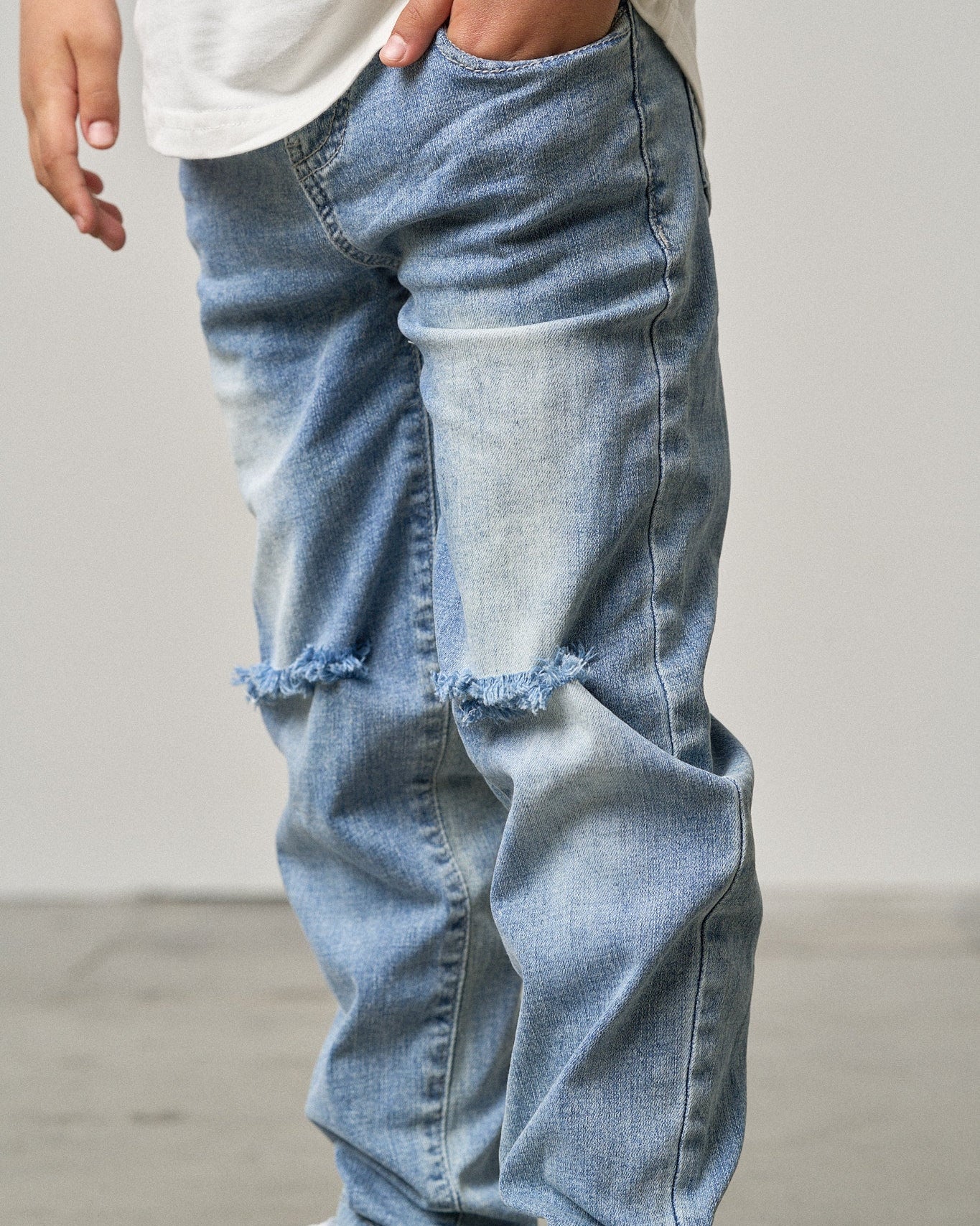 Relaxed Fit Distressed Denim