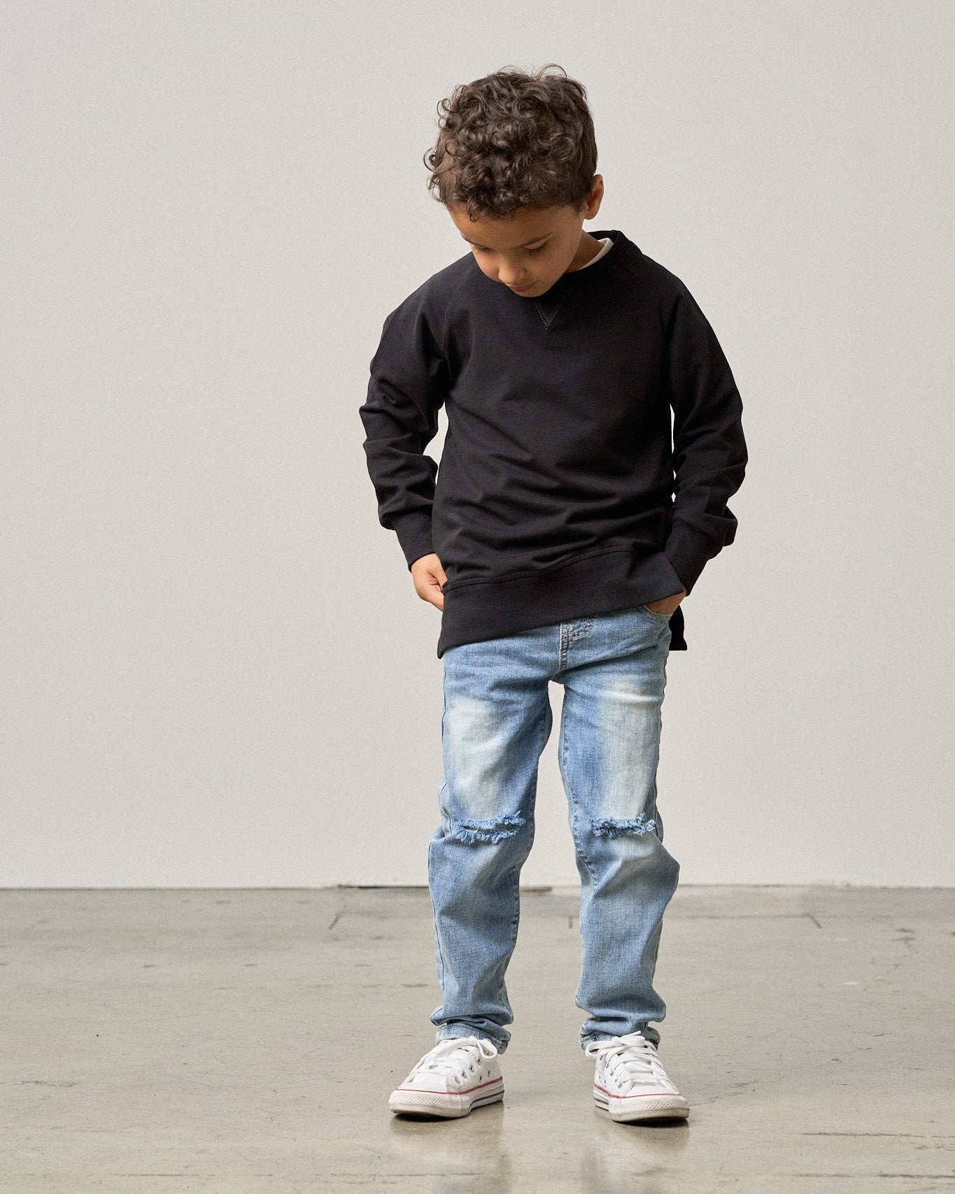Relaxed Fit Distressed Denim