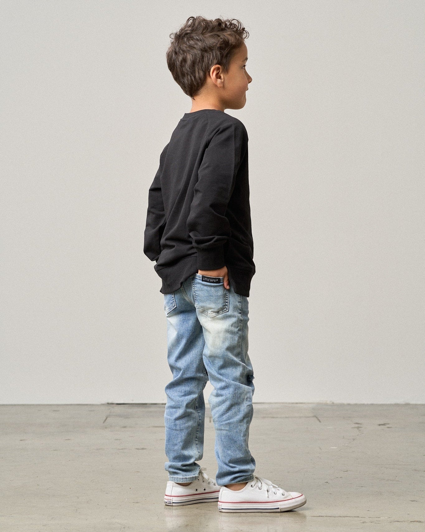 Relaxed Fit Distressed Denim