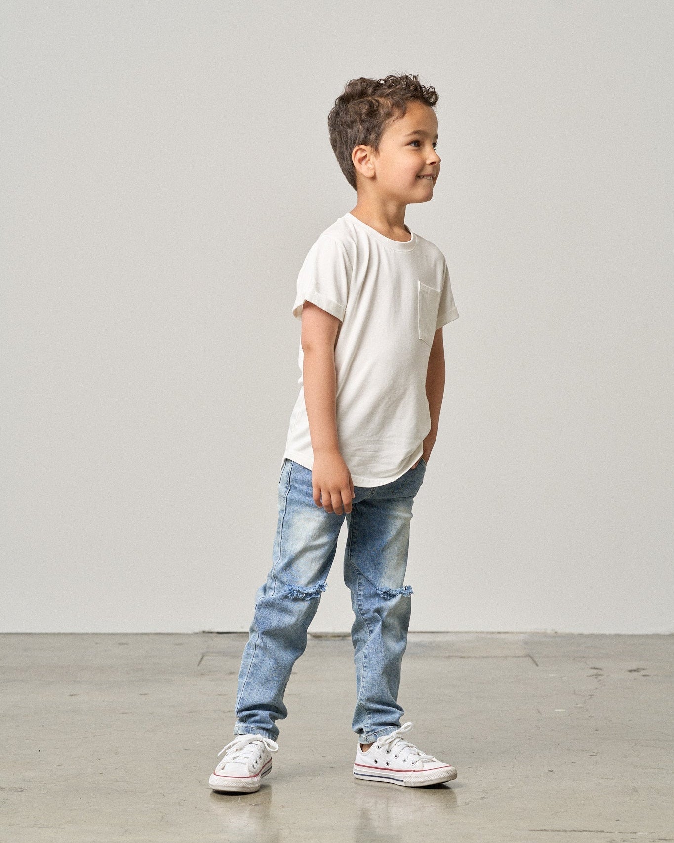 Relaxed Fit Distressed Denim