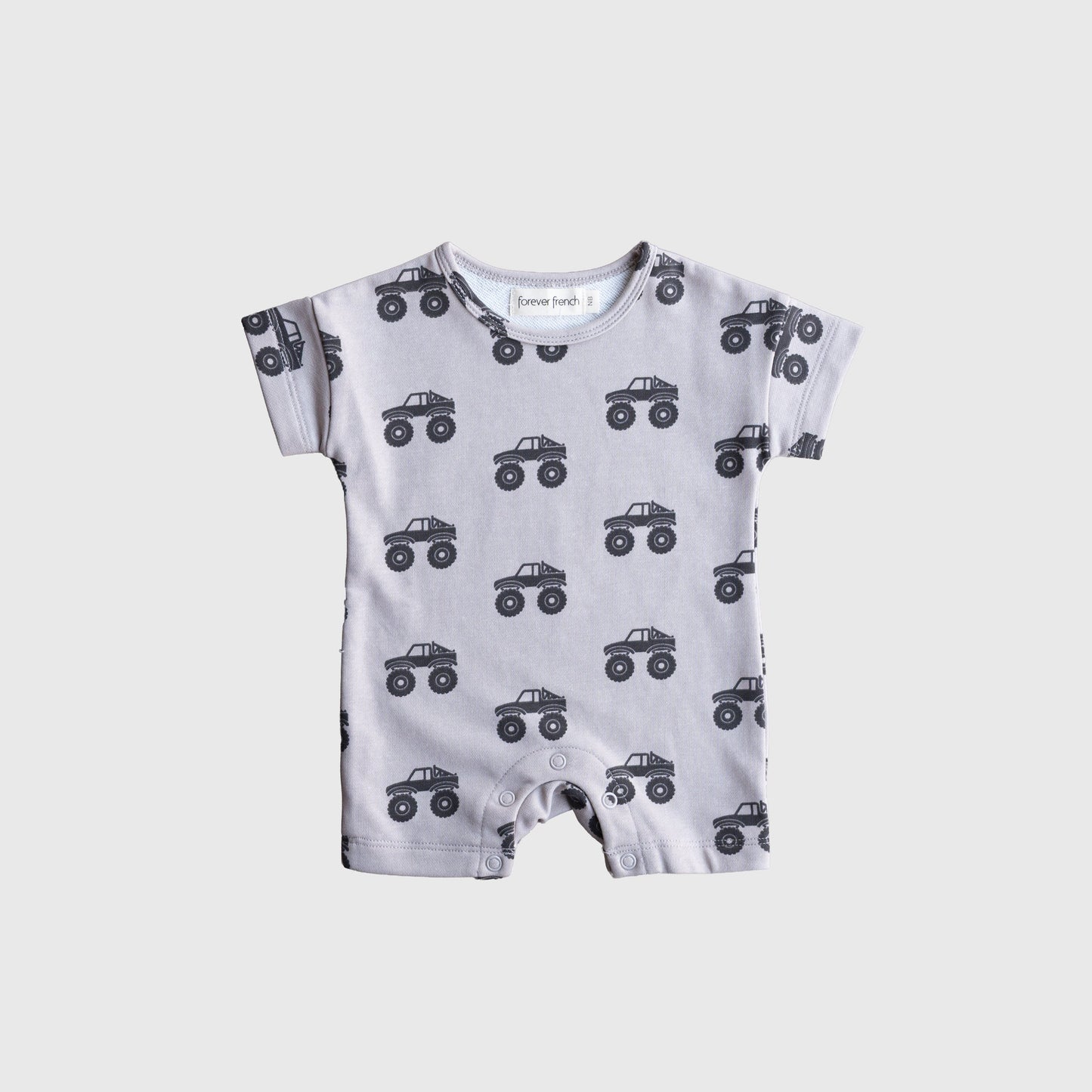 French Terry Romper | Monster Truck