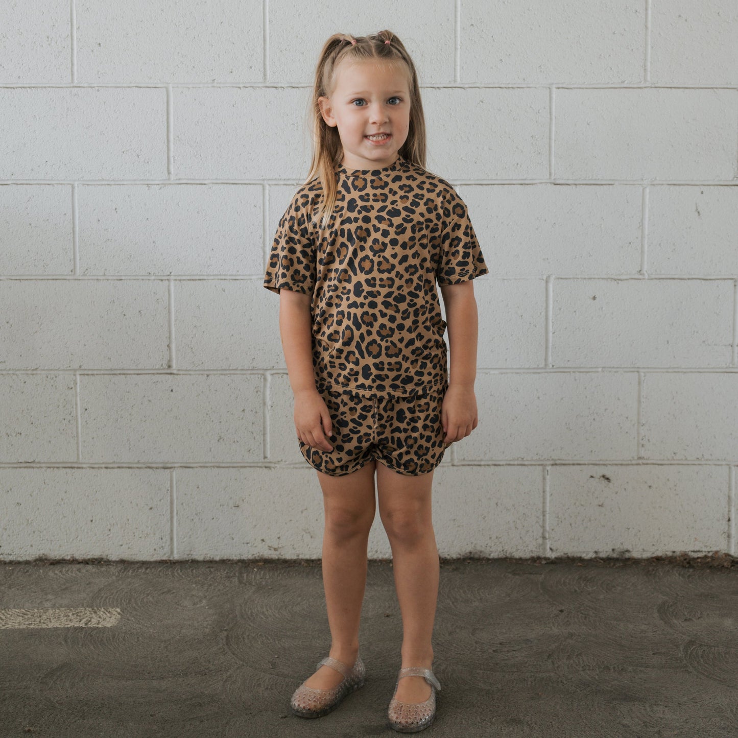 Girl's Bamboo Short Set | Leopard