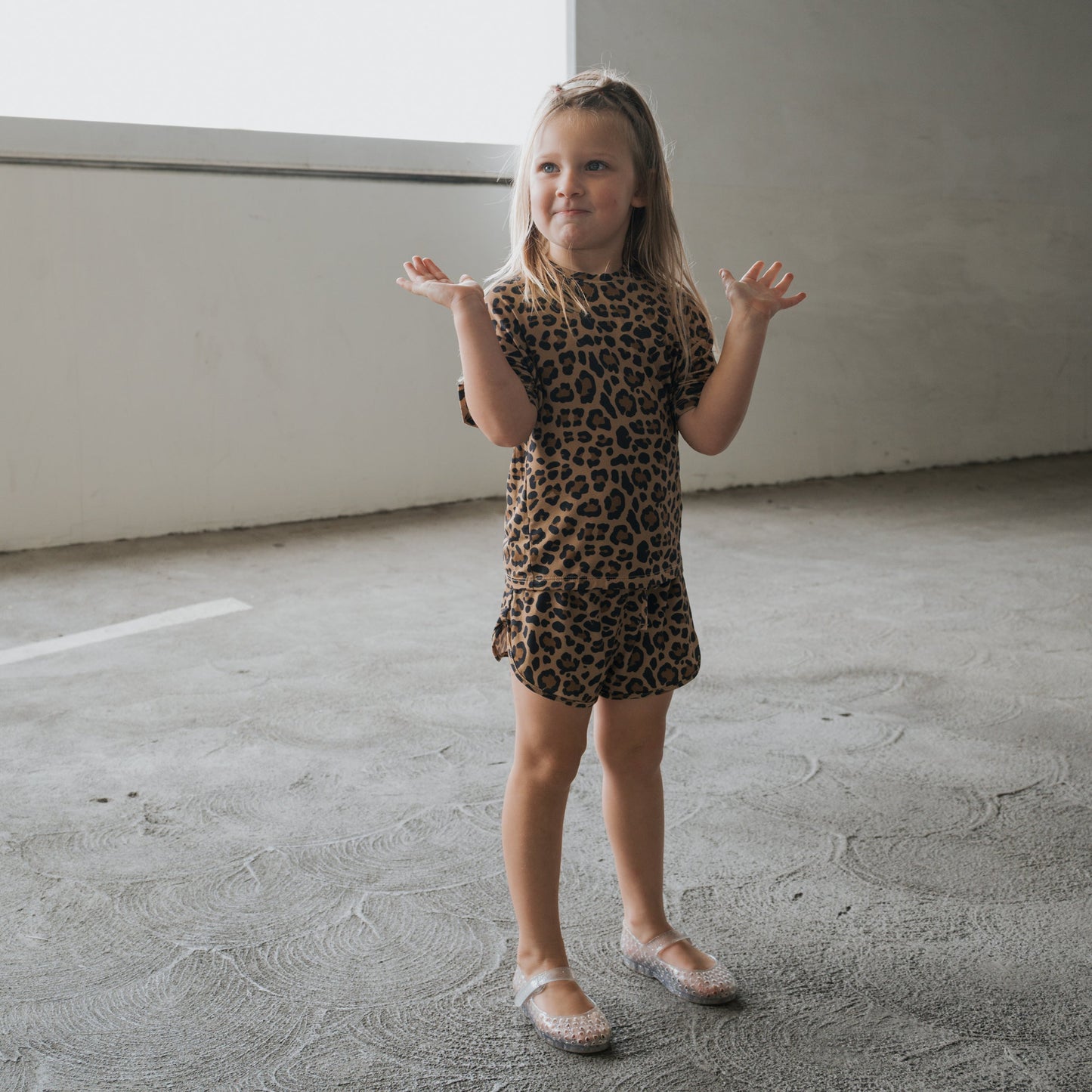 Girl's Bamboo Short Set | Leopard