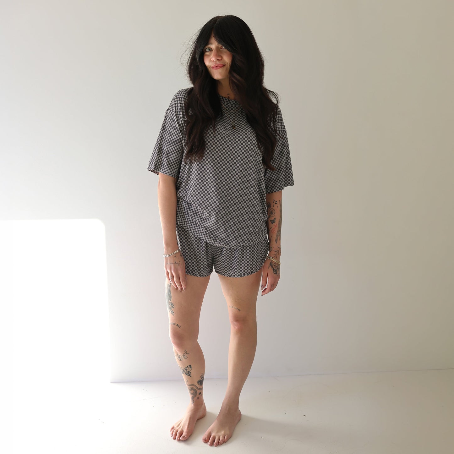 Women's Bamboo Short Set | Street Micro Check